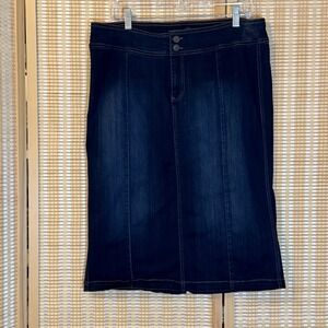 One 5 One Womens XL Pencil‎ Skirt Denim Preppy Streetwear Whimsigoth Boho Y2K